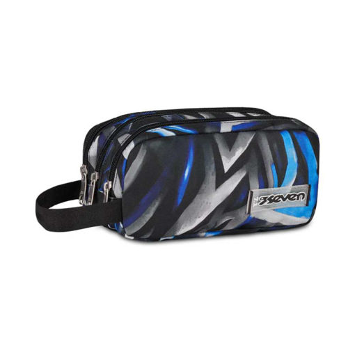 Picture of SEVEN FREETHINK 3 ZIPPER REFLEX BLUE PENCIL CASE